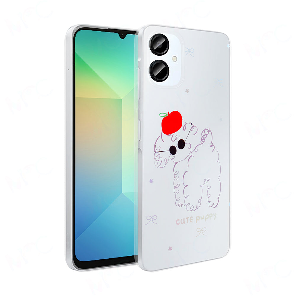 Galaxy A06 Case Transparent Figured Zore Folk Hard Cover Cute Dog 