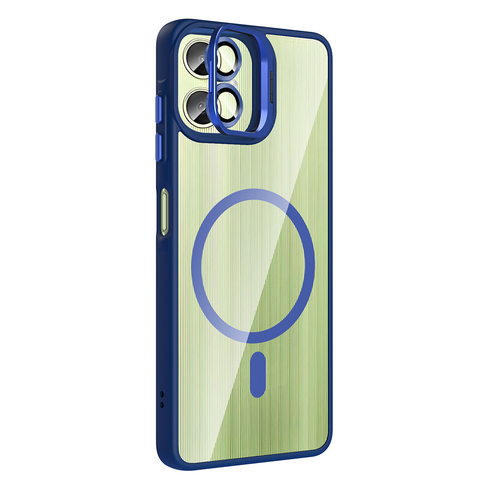 Galaxy A06 Case with Stand and Camera Lens Gift, M-Safe Charging Feature, Zore Etro Cover Black 