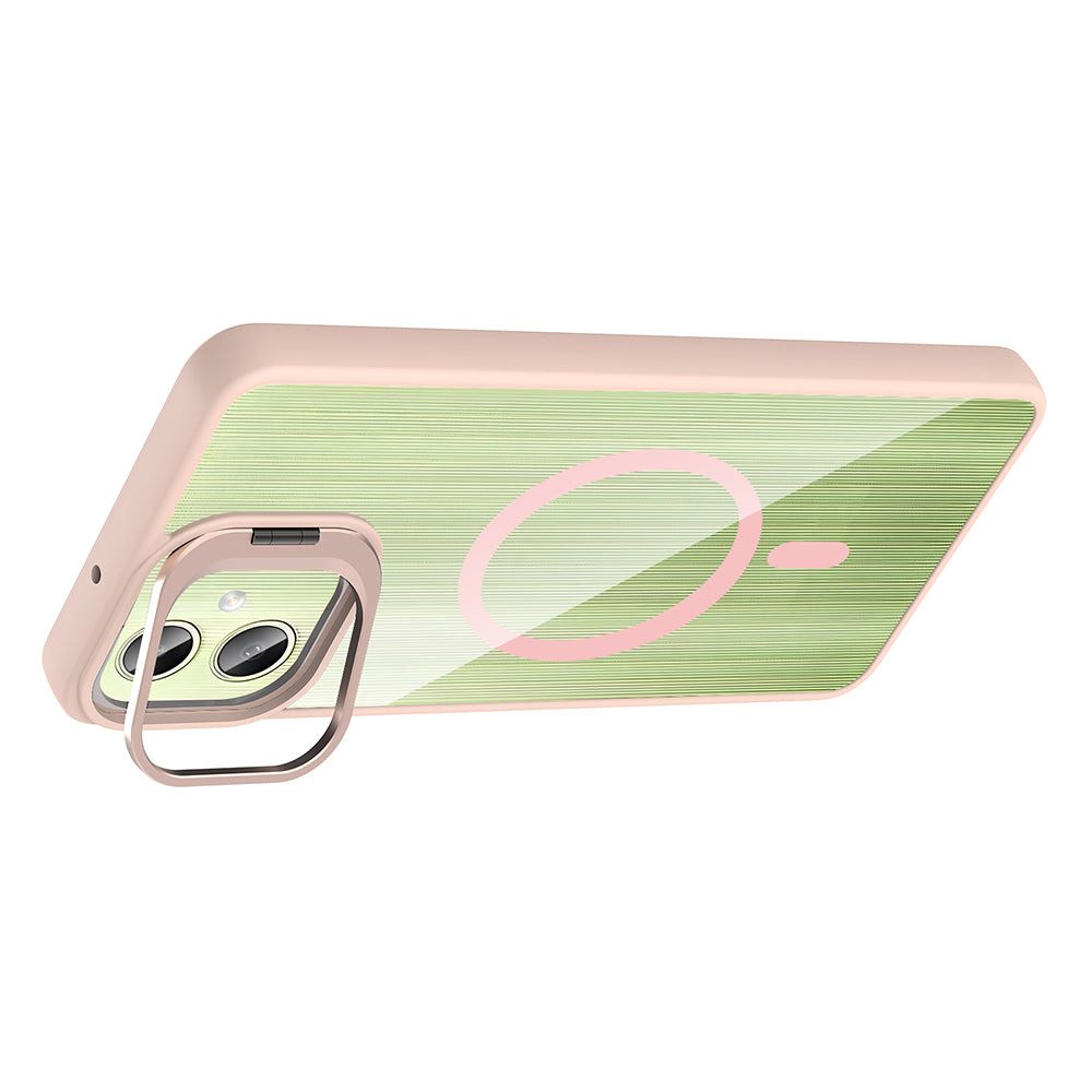 Galaxy A06 Case with Stand and Camera Lens Gift, M-Safe Charging Feature, Zore Etro Cover Black 