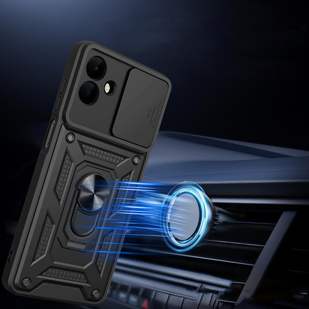 Galaxy A07 Case Magnetic Stand Camera Protection Zore Sliding Vega Cover Blue