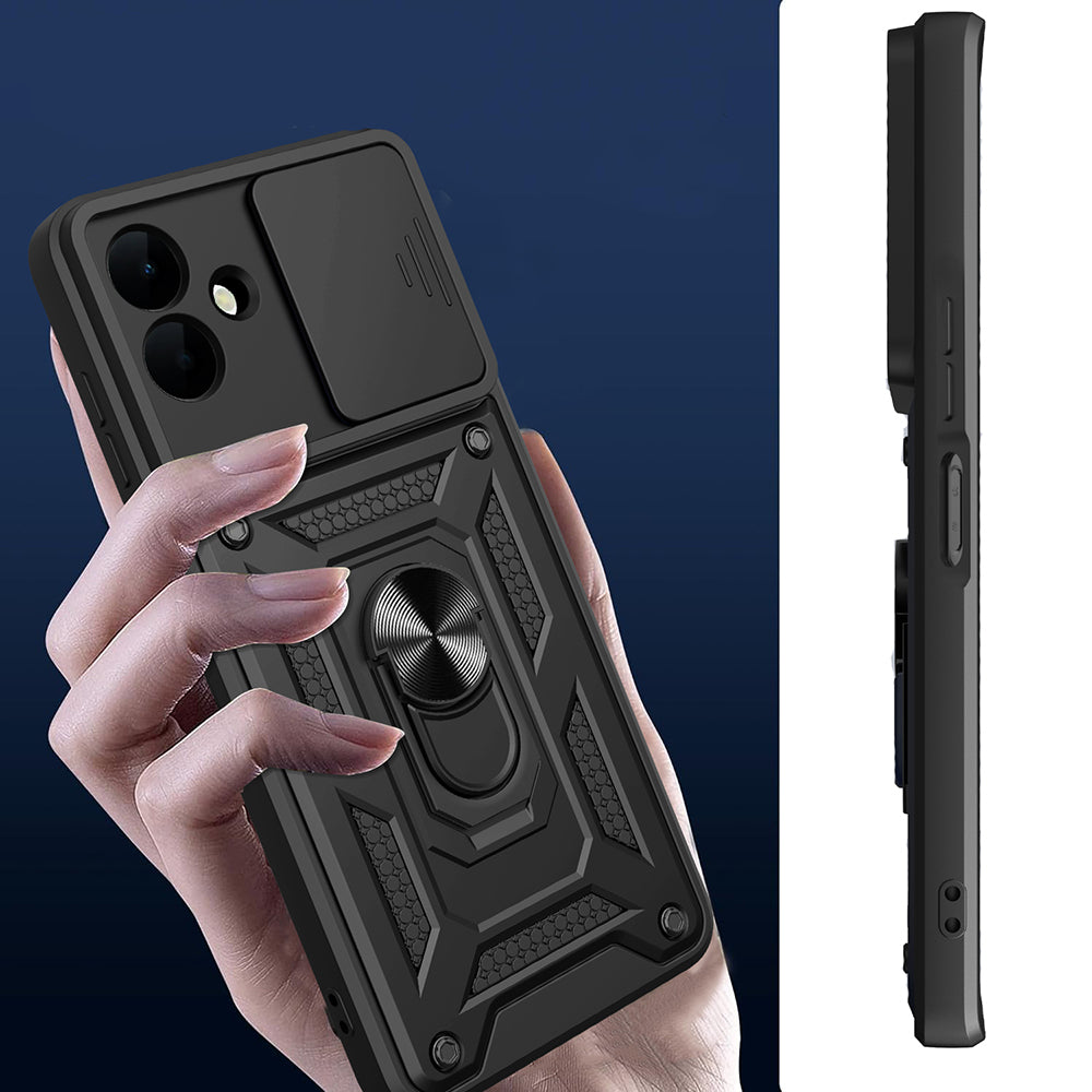Galaxy A07 Case Magnetic Stand Camera Protection Zore Sliding Vega Cover Blue