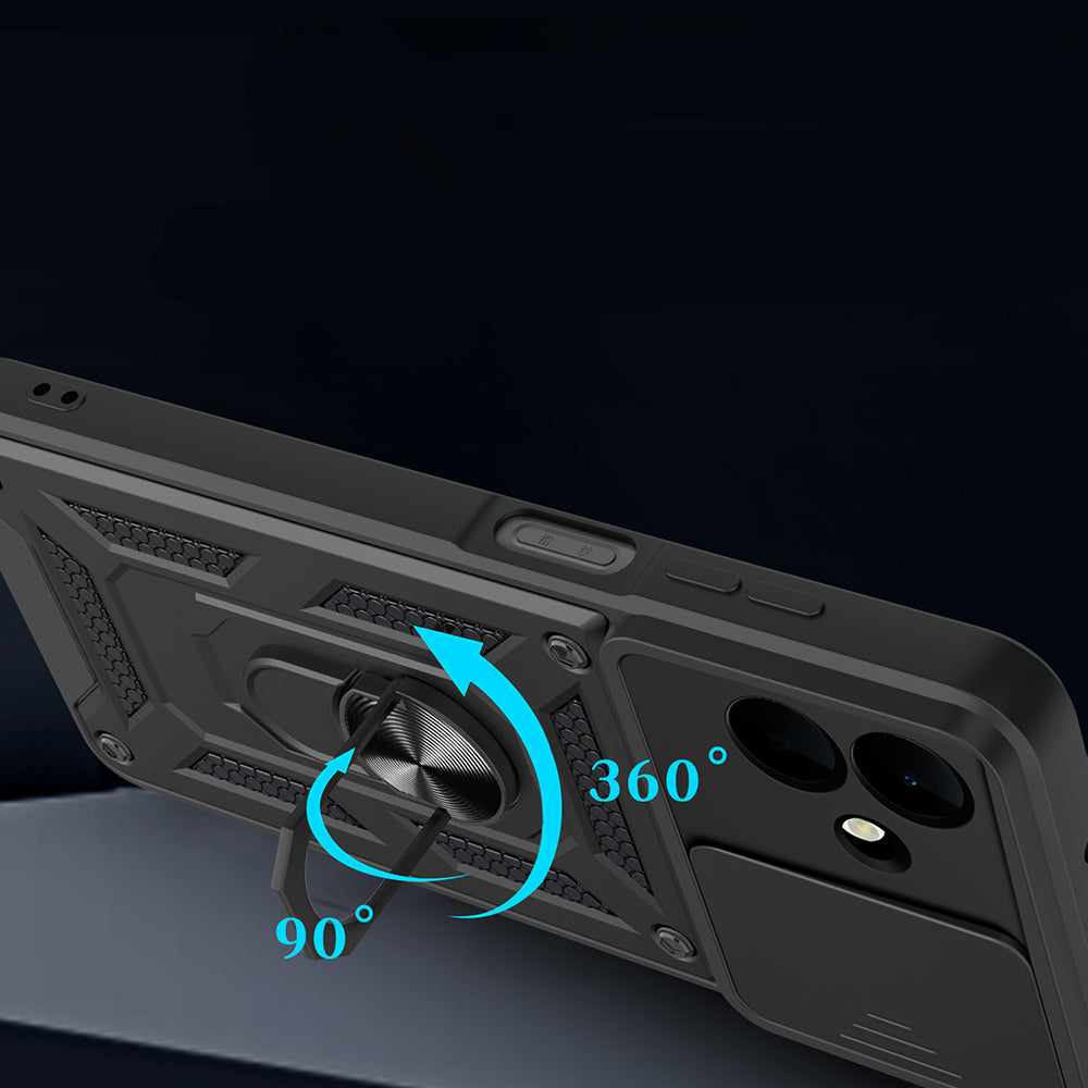 Galaxy A07 Case Magnetic Stand Camera Protection Zore Sliding Vega Cover Blue