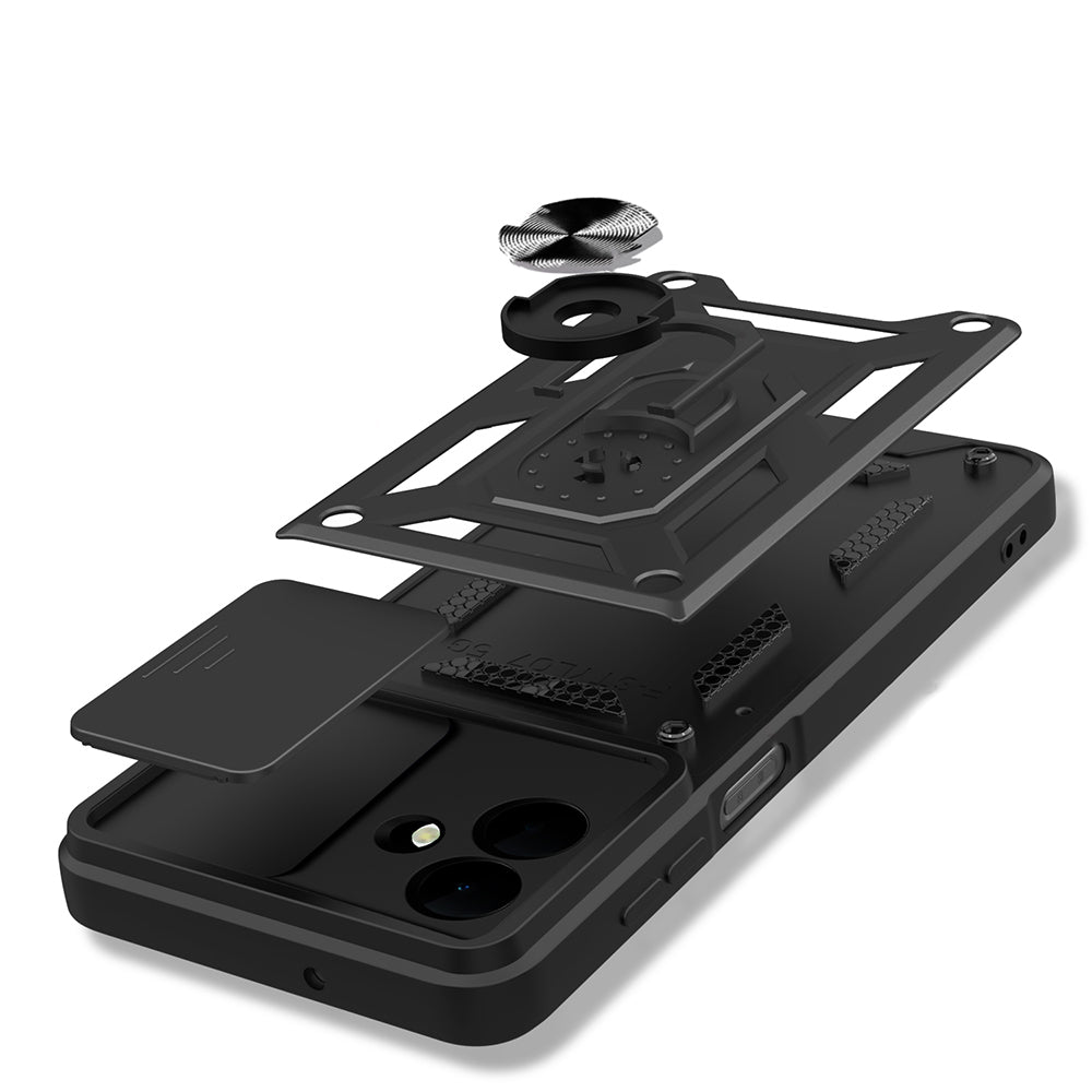 Galaxy A07 Case Magnetic Stand Camera Protection Zore Sliding Vega Cover Blue