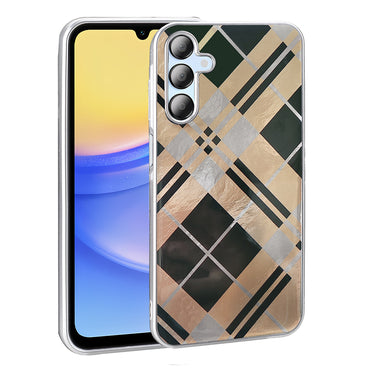 Galaxy A15 Case Patterned Zore Mep Cover Gold Leopard