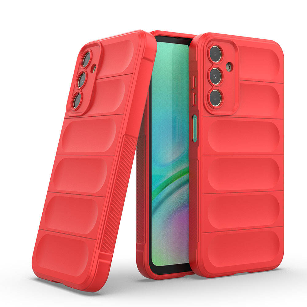 Galaxy A15 Case Flexible TPU Hollow Back Surface Design Zore Ethnic Silicone Cover Red