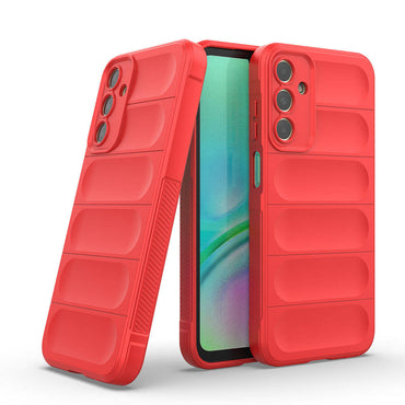 Galaxy A15 Case Flexible TPU Hollow Back Surface Design Zore Ethnic Silicone Cover Red