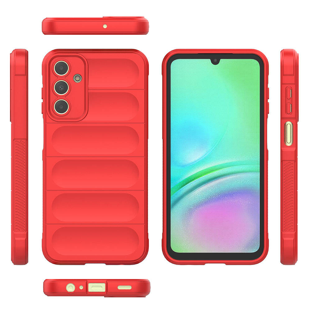 Galaxy A15 Case Flexible TPU Hollow Back Surface Design Zore Ethnic Silicone Cover Red