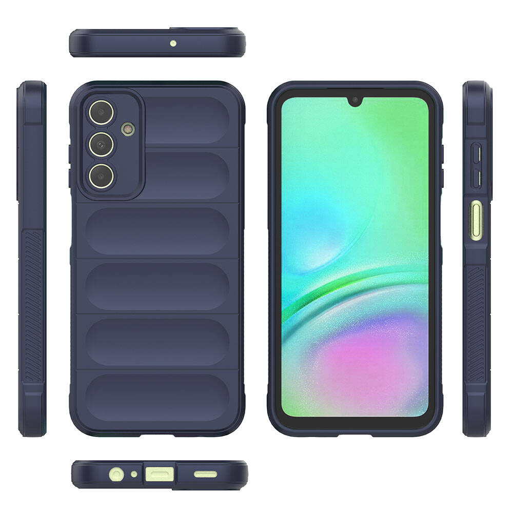 Galaxy A15 Case Flexible TPU Hollow Back Surface Design Zore Ethnic Silicone Cover Dark Green