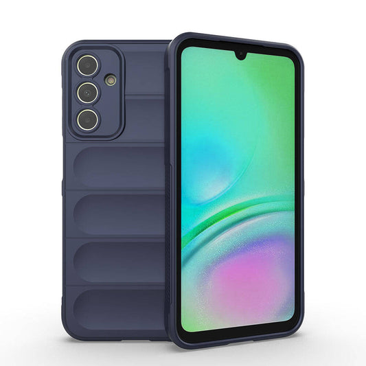 Galaxy A15 Case Flexible TPU Hollow Back Surface Design Zore Ethnic Silicone Cover Navy Blue
