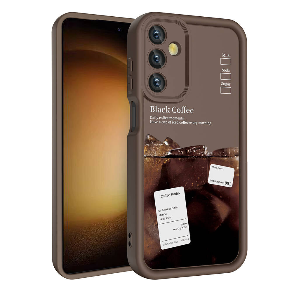 Galaxy A15 Case Camera Protection Printed Back Surface Zore Classy Cover White 