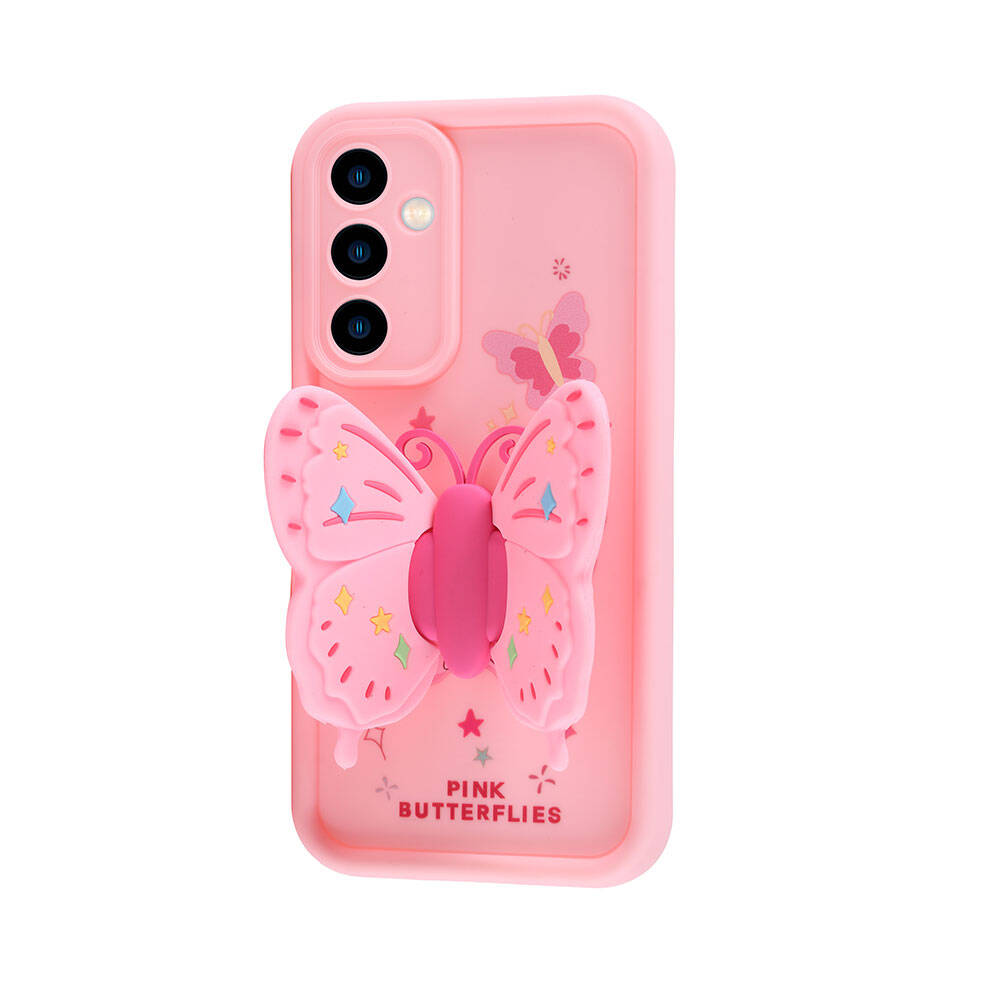 Galaxy A15 Case Camera Protection Figure Design Zore Cover Pink Dark