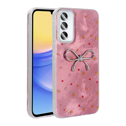 Galaxy A15 Case Camera Protection Figured Zore Ponti Silicone Cover Light Pink 