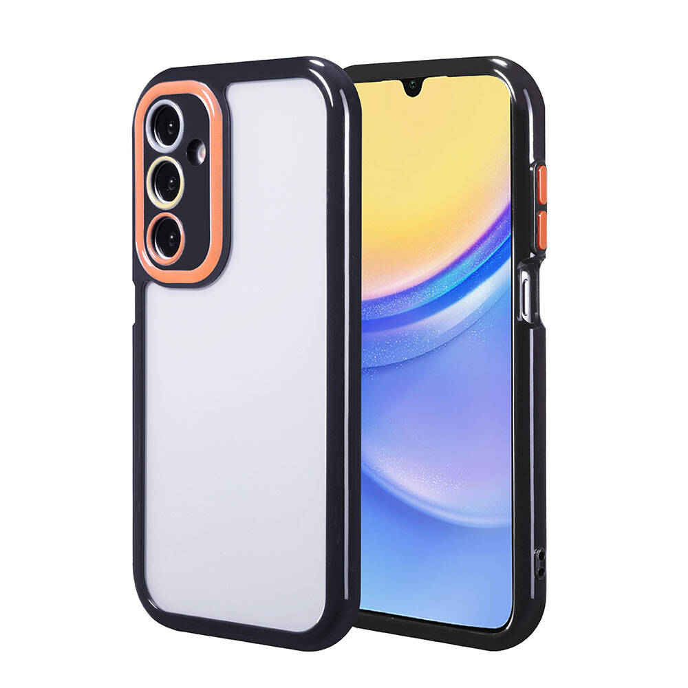 Galaxy A15 Case Camera Protection Colorful Edge and Frame Design Zore Vitamin Cover Black 