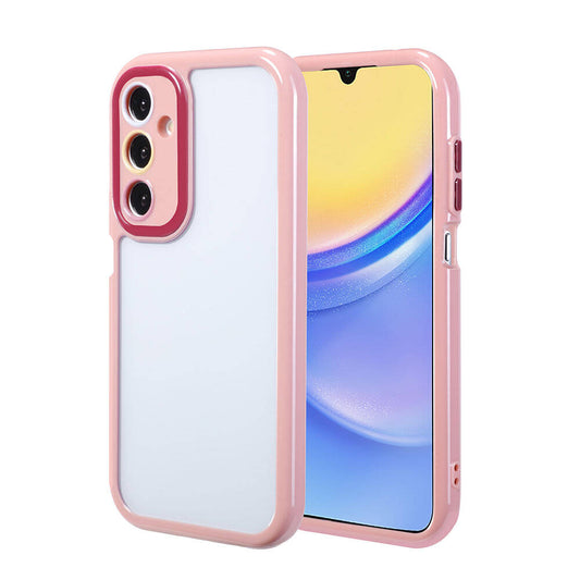 Galaxy A15 Case Camera Protection Colorful Edge and Frame Design Zore Vitamin Cover Plum 