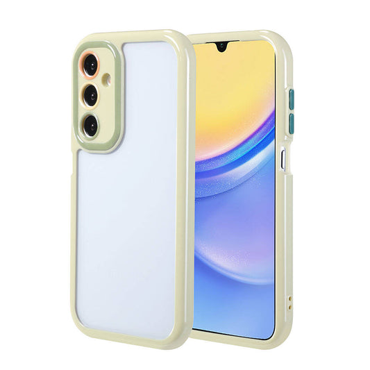 Galaxy A15 Case Camera Protection Colorful Edge and Frame Design Zore Vitamin Cover Green 