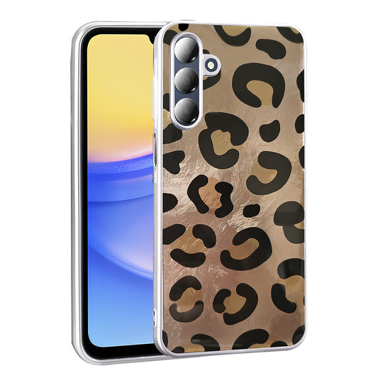 Galaxy A16 Case Patterned Zore Mep Cover Gold Leopard