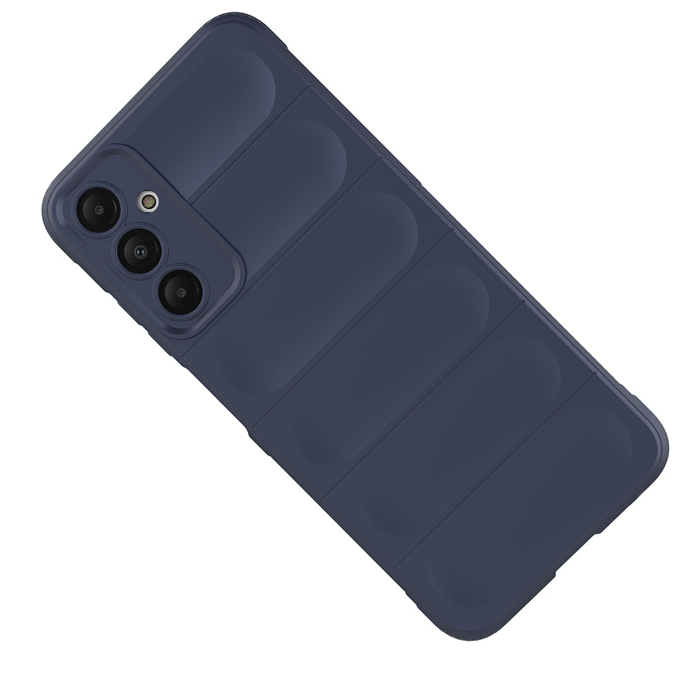 Galaxy A16 Case Flexible TPU Hollow Back Surface Design Zore Ethnic Silicone Cover Navy Blue