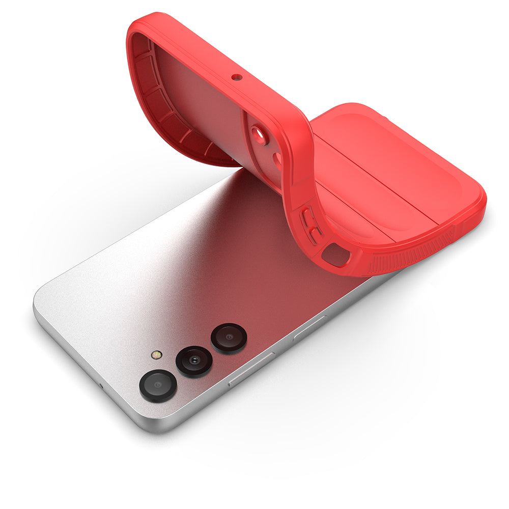 Galaxy A16 Case Flexible TPU Hollow Back Surface Design Zore Ethnic Silicone Cover Red