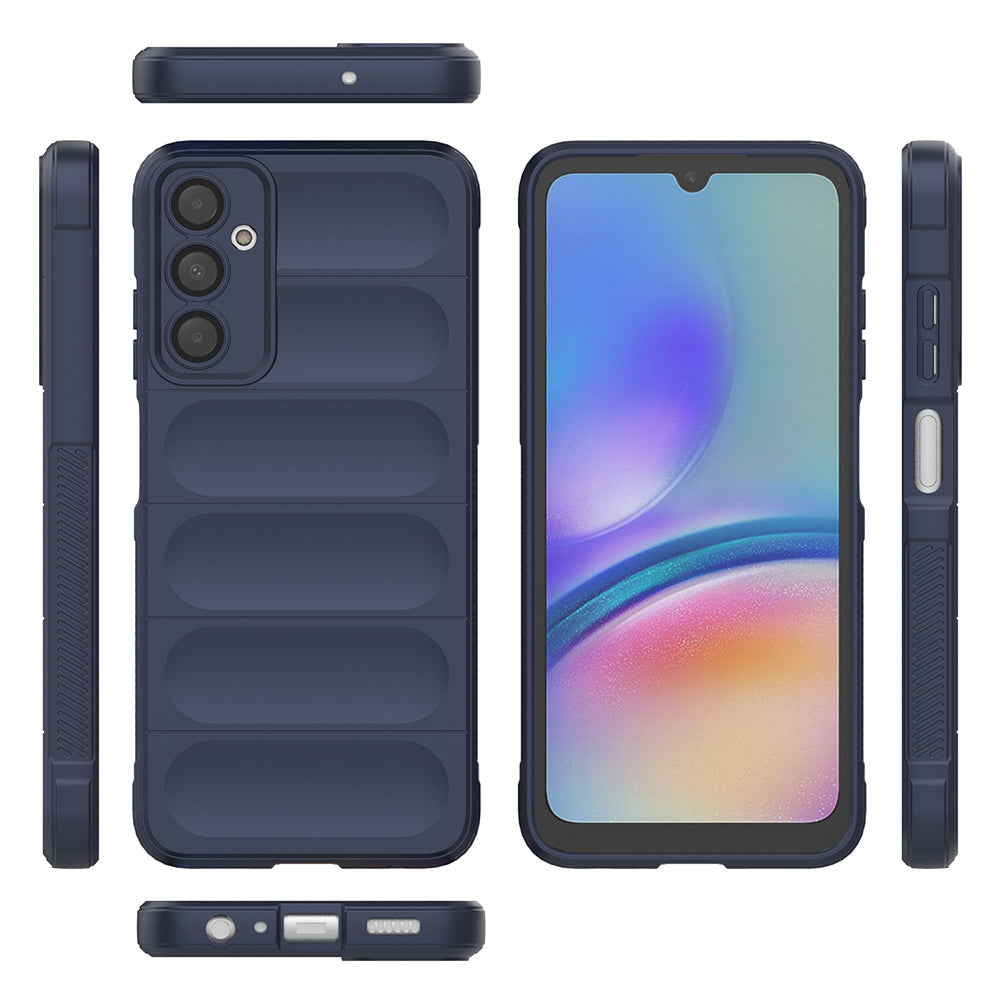 Galaxy A16 Case Flexible TPU Hollow Back Surface Design Zore Ethnic Silicone Cover Navy Blue