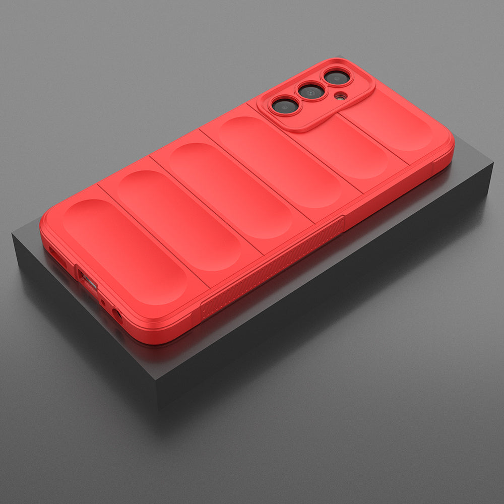 Galaxy A16 Case Flexible TPU Hollow Back Surface Design Zore Ethnic Silicone Cover Red