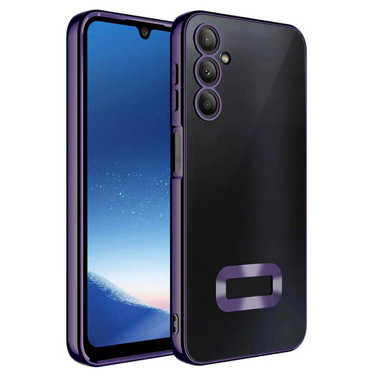 Galaxy A16 Case Camera Protection Logo Showing Zore Omega Cover Deep Purple