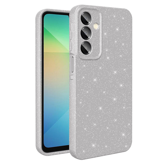 Galaxy A16 Case Camera Protection Glitter Luxury Zore Cotton Cover Silver 