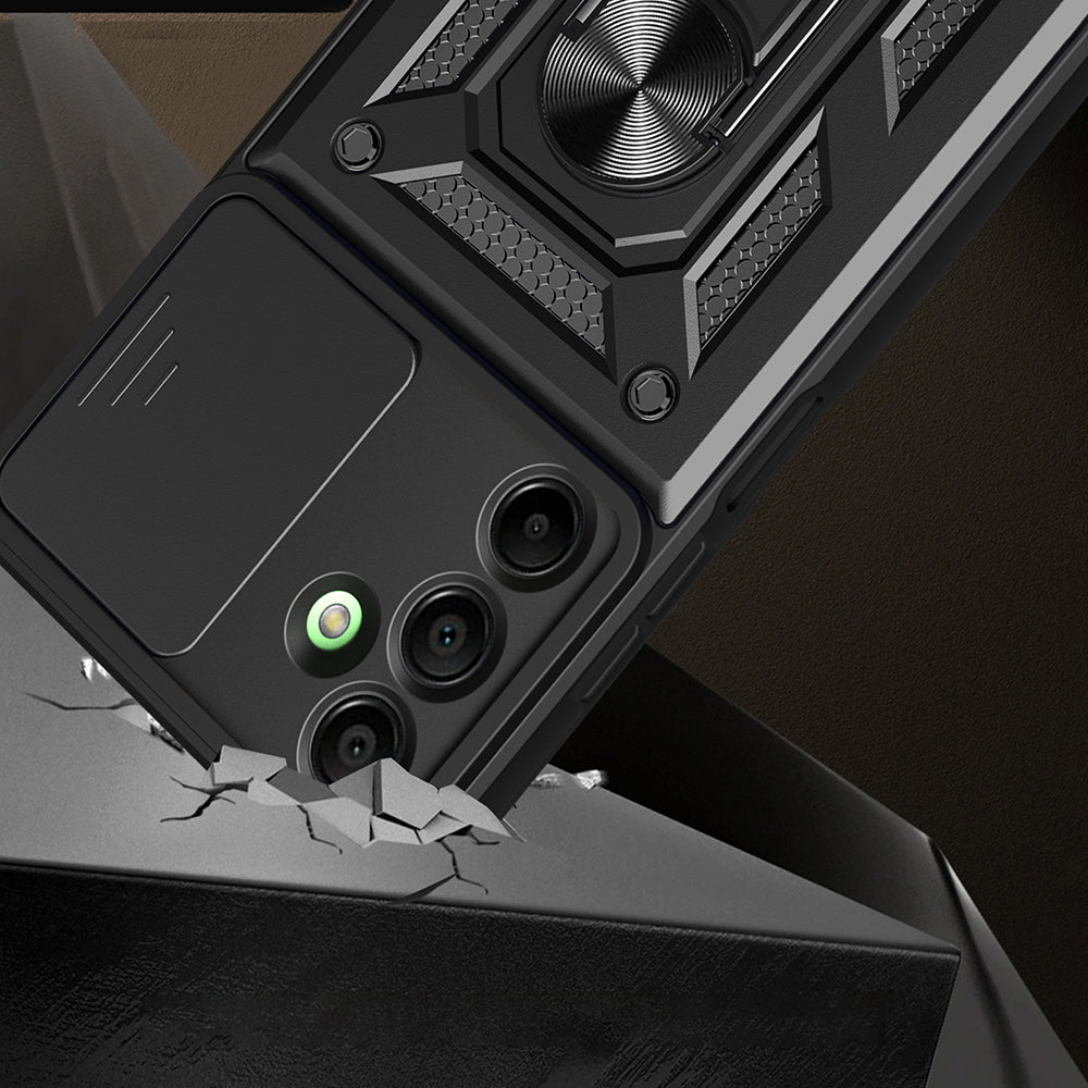 Galaxy A16 Case Magnetic Stand Camera Protection Zore Sliding Vega Cover Black