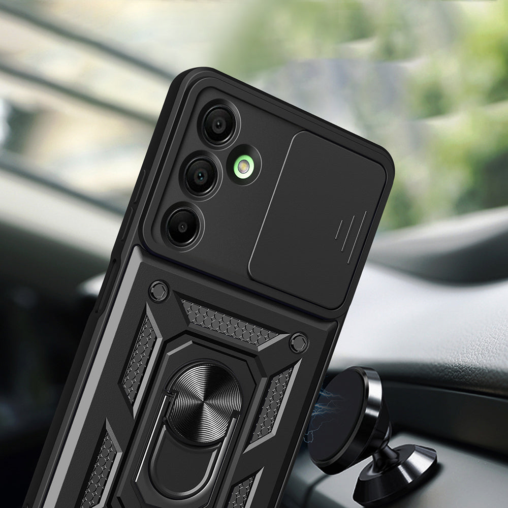 Galaxy A16 Case Magnetic Stand Camera Protection Zore Sliding Vega Cover Black