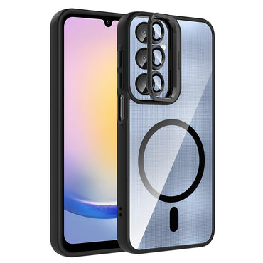 Galaxy A16 Case with Stand and Camera Lens Gift, M-Safe Charging Function, Zore Etro Cover Desert Titanium 