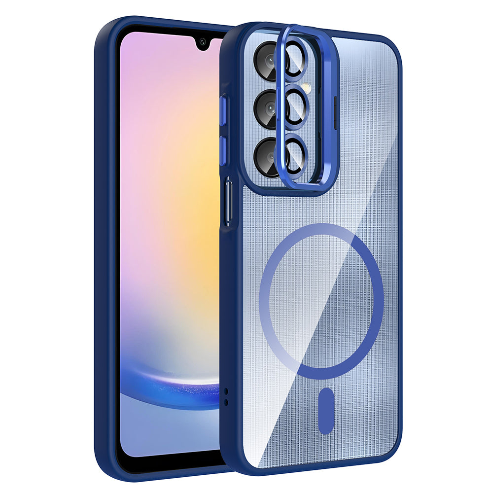 Galaxy A16 Kılıf Standlı ve Kamera Lens Hediyeli M-Safe Şarj Özellikli Zore Etro Kapak