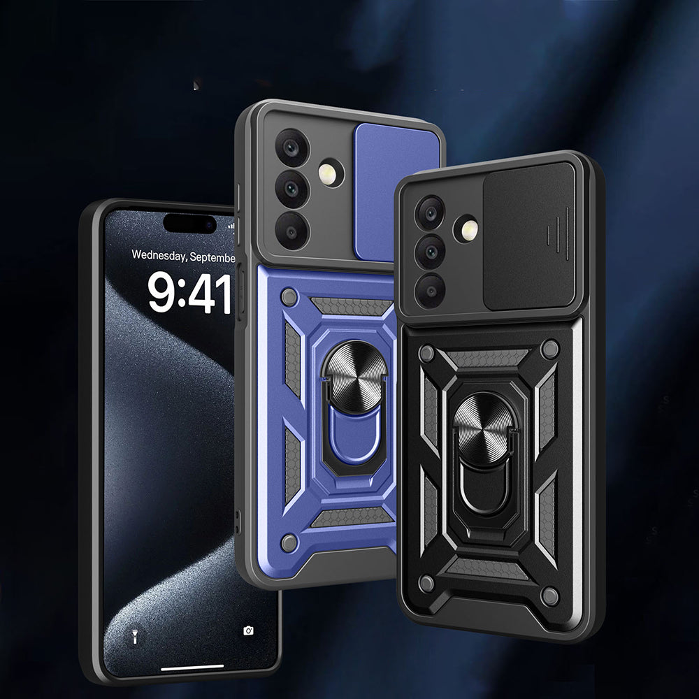 Galaxy A17 Case Magnetic Stand Camera Protection Zore Sliding Vega Cover Blue