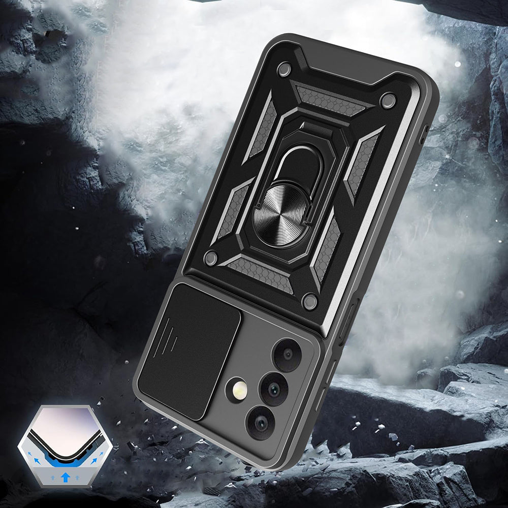 Galaxy A17 Case Magnetic Stand Camera Protection Zore Sliding Vega Cover Blue