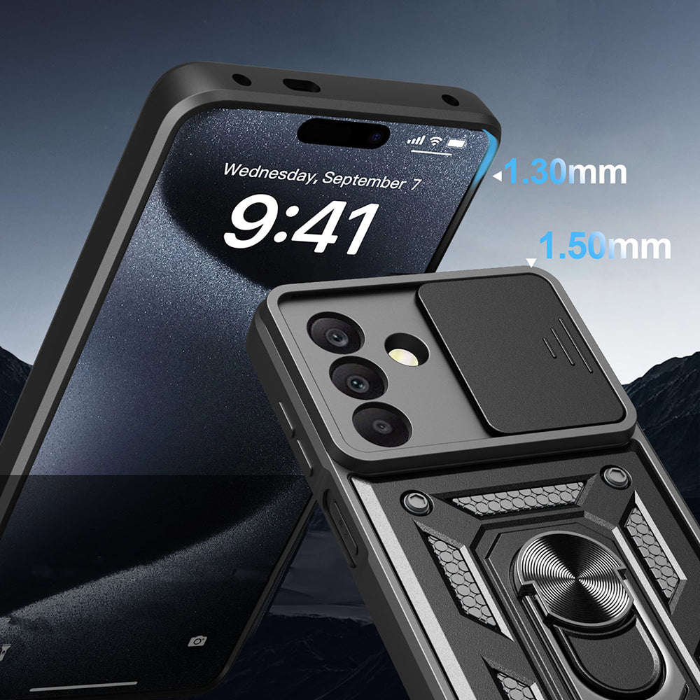 Galaxy A17 Case Magnetic Stand Camera Protection Zore Sliding Vega Cover Blue