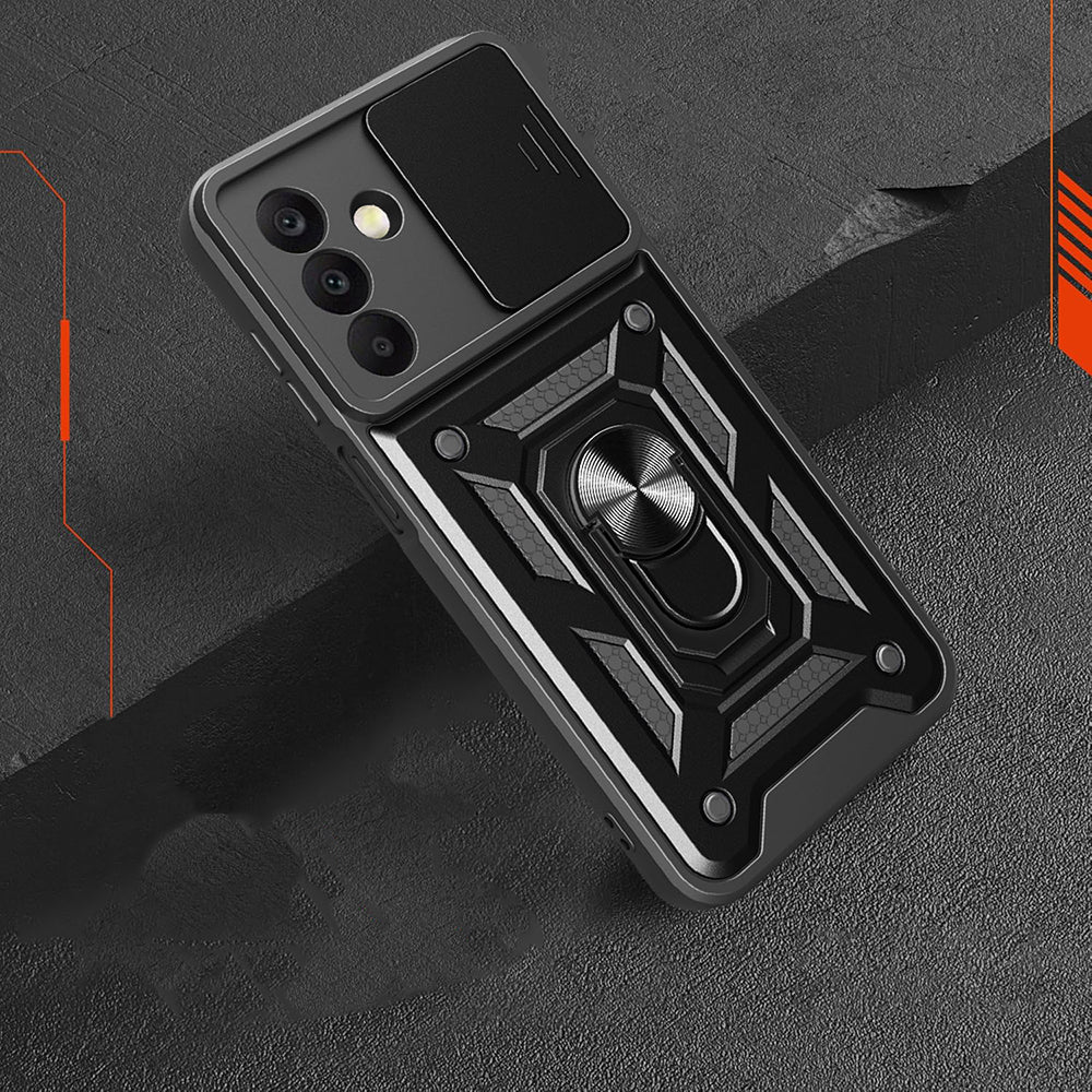 Galaxy A17 Case Magnetic Stand Camera Protection Zore Sliding Vega Cover Black