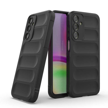 Galaxy A25 Case Flexible TPU Hollow Back Surface Design Zore Ethnic Silicone Cover Black