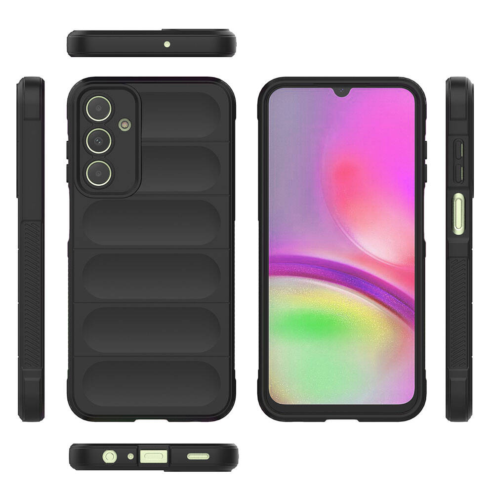 Galaxy A25 Case Flexible TPU Hollow Back Surface Design Zore Ethnic Silicone Cover Navy Blue
