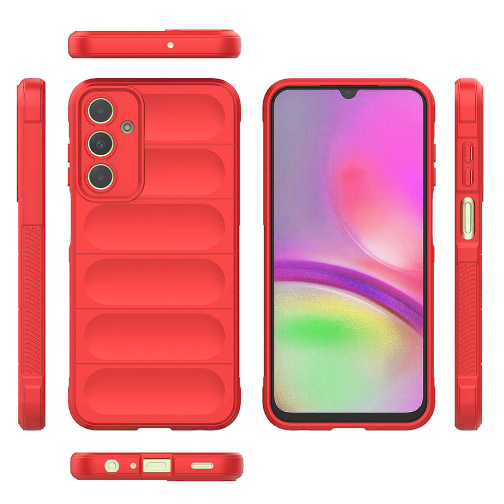 Galaxy A25 Case Flexible TPU Hollow Back Surface Design Zore Ethnic Silicone Cover Red