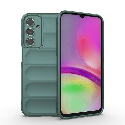 Galaxy A25 Case Flexible TPU Hollow Back Surface Design Zore Ethnic Silicone Cover Dark Green