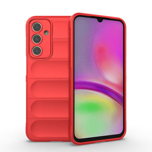 Galaxy A25 Case Flexible TPU Hollow Back Surface Design Zore Ethnic Silicone Cover Red