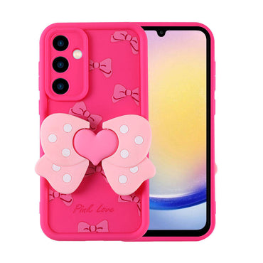 Galaxy A25 Case Camera Protection Figure Design Zore Cover Pink Dark