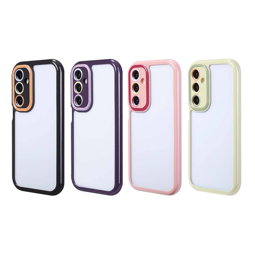 Galaxy A25 Case Camera Protection Colorful Edge and Frame Design Zore Vitamin Cover Plum 