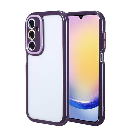 Galaxy A25 Case Camera Protection Colorful Edge and Frame Design Zore Vitamin Cover Deep Purple 