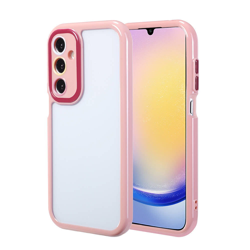Galaxy A25 Case Camera Protection Colorful Edge and Frame Design Zore Vitamin Cover Plum 
