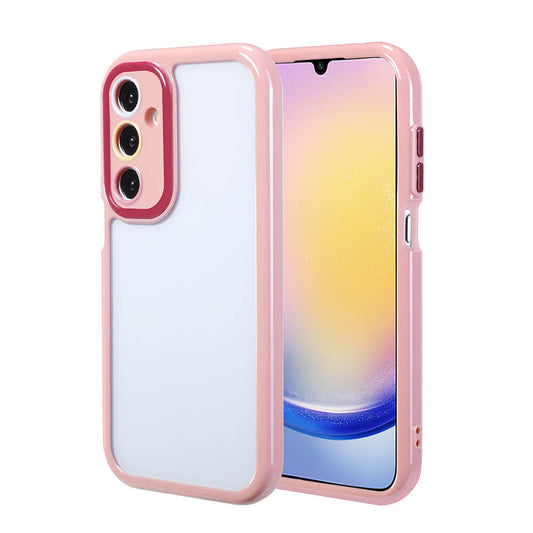 Galaxy A25 Case Camera Protection Colorful Edge and Frame Design Zore Vitamin Cover Plum 