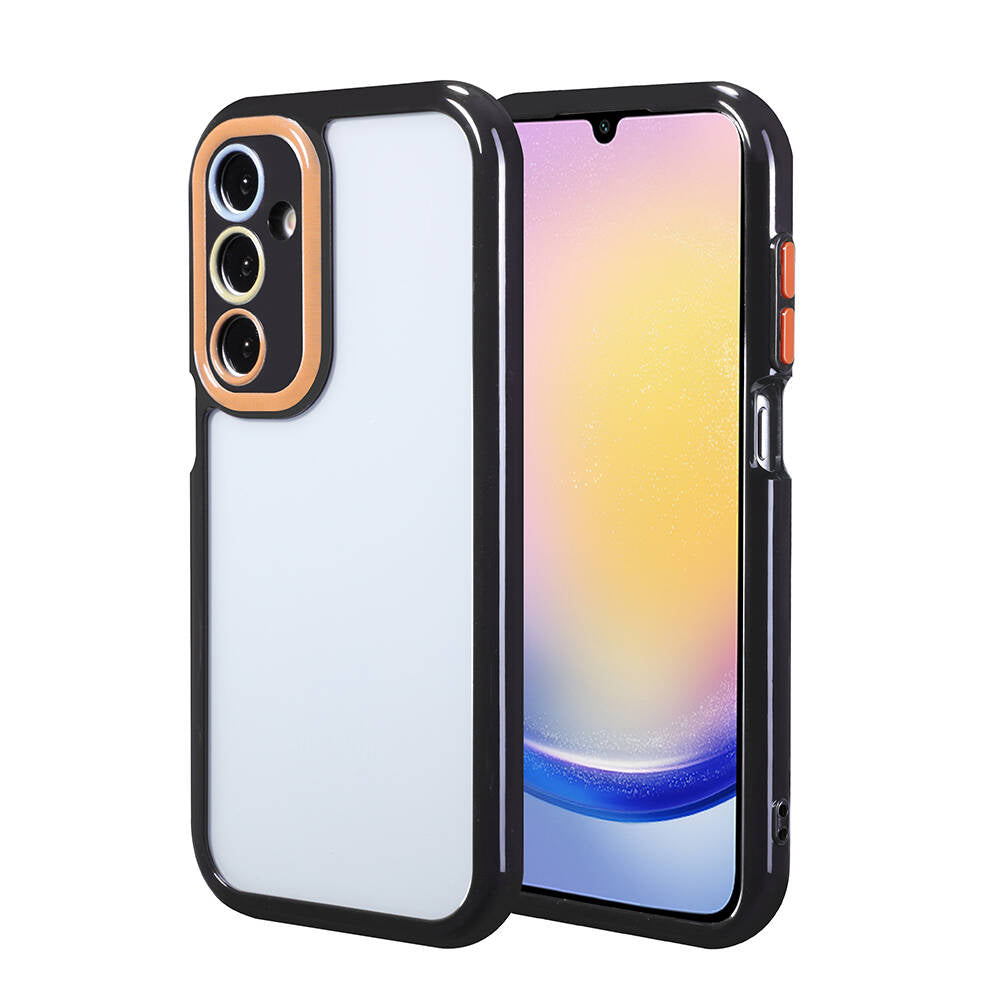 Galaxy A25 Case Camera Protection Colorful Edge and Frame Design Zore Vitamin Cover Black 