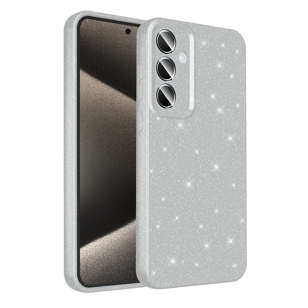 Galaxy A25 Case Camera Protection Glitter Luxury Zore Cotton Cover White 