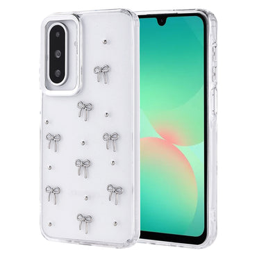Galaxy A26 Case Airbag Design Glitter Transparent Zore Polar Cover Bow