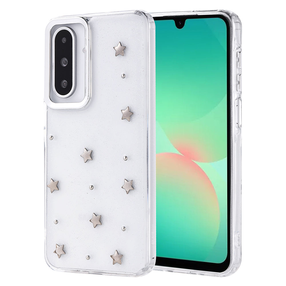 Galaxy A26 Case Airbag Design Glitter Transparent Zore Polar Star Cover