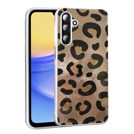 Galaxy A26 Case Patterned Zore Mep Cover Gold Leopard