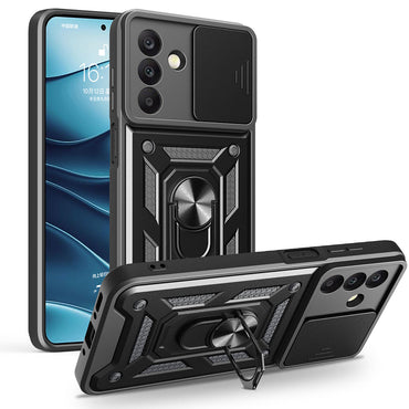 Galaxy A26 Case Magnetic Stand Camera Protection Zore Sliding Vega Cover Black